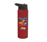 Board The Ship It’s a Birthday Trip Cruise Vacation Stainless Steel Insulated Water Bottle