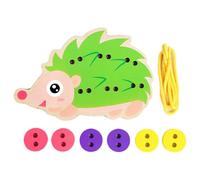 Board to Tie Your Shoes, Tie Your Shoes, Interactive Educational Toys in Hedgehog Shape - Wooden Educational Rope Practice for
