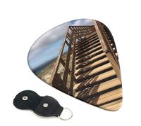 Board Walk Stair Guitar Plectrums, 6 Guitar Plectrums, Double Sided Printing, For Acoustic Guitar, Bass, Ukulele, Electric Guitar (0.46 Mm 0.71 Mm 0.96 Mm)