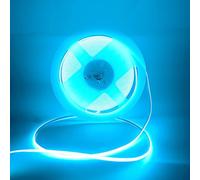 Boarda 12V Narrow 3mm Width Ice Blue COB LED Strip 5M Dotless CRI>90 Uniform 400LEDs/M Self Adhesive Flexible Cuttable LED Tape for DIY, Bedroom, Under Cabinet Lighting (Ice Blue, 12V-3mm)