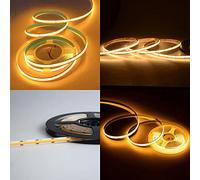 Boarda 24V Warm White 3000K COB LED Strip,16.4Ft 384 LEDs/M Linear Ribbon High Density FOB Flexible LED Strip Lights for Party,Counter, Shelf,Home Decor