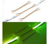Boarda 3P-12mm RGBIC COB LED Strip Connectors, 10Pcs 3-Pin 12mm Dual+Cable IC Strip Connector for 12mm RGB Smart IC COB LED Strip Lights