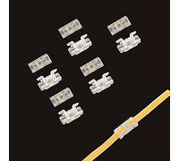 Boarda 5mm COB LED Strip Connectors,2-Pin 10Pcs Strip to Wire Connector Gapless Solderless Quick Click Connector for 5mm COB LED Strip Lights (5MM, Click Connector)