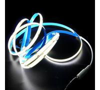 Boarda COB LED Strip,24V 2M 768 LEDs Cool White 6000K COB LED Strip+DC Controller,FOB Flexible LED Strip Lights for Party,Counter, Shelf, Home Decor