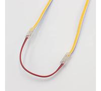 Boarda COB LED Strip Connectors, 2-Pin 10Pcs Quick Click Gapless Solderless Connection for 5mm 8mm 10mm COB LED Strip Horiz 5mm+15CM Dual+Cable