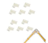 Boarda L-Shape COB LED Strip Connectors, 10Pcs 2 Pin 10mm L-90° Click Connector