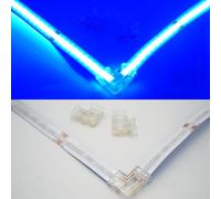 Boarda RGB COB LED Strip Connector, 10Pcs 4-Pin L Shape, Transparent Gapless Connectors for 10mm Width COB Light Strip