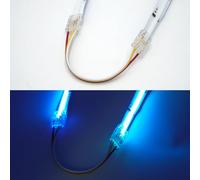 Boarda RGB COB LED Strip Connectors, 3-Pin/4-Pin/5-Pin 10Pcs Strip to Wire Connector for 10mm/12mm RGB IC/RGBW COB LED Lights (3P-10mm-RGB IC, Dual Connector+Cable)