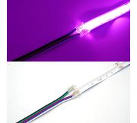 Boarda RGB/RGBIC/RGBW COB LED Strip Connectors,3-Pin/4-Pin/5-Pin 10Pcs Strip to Strip/Wire Connector for 10mm/12mm RGBIC/RGBW COB LED Strip Lights (5P-12mm-RGBW, One Connector+Cable)