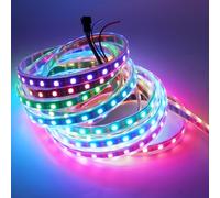 Boarda WS2812B RGB 5050SMD Individually addressable LED Strip Light,5V 5m Programmable WS2812B 300 Pixels IP67Dream Color DIY Projects Strip Lighting, Black Pcb, 5M 300LEDs IP67 Waterproof