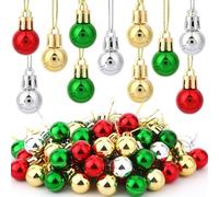 BOARDFEB 60PCS Christmas Mini Balls Ornaments Miniature Xmas Tree Hanging Decorations Small Vintage Glitter Balls for Holiday Party Outdoor Indoor DIY Craft Decor Supplies