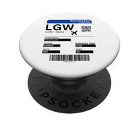 Boarding Ticket London Gatwick LGW Design Air Ticket London PopSockets Swappable PopGrip