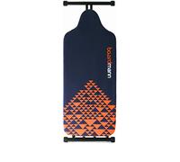 Boardmann Large Ironing Board 137 x 51cm Extra Wide, Folding Adjustable Legs, Heat Resistant Cotton Cover Blue/Black/Orange