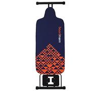 Boardmann XL Ironing Board 163x 51cm Extra Wide, Folding Adjustable Legs, Heat Resistant Cotton Cover Blue/Black/Orange
