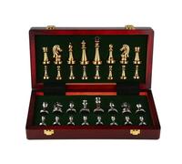 boards game 11Inch Large Deluxe Metal Chess Set Portable Wooden Box with Alloy Pieces, Folding Board, Ideal for Adults magnetic