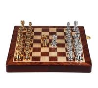 boards game Metal Chess Set With Wooden Storage Box Folding Travel Board, Alloy Chess Pieces For Adults And Child magnetic