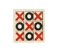 boards game Wooden Board Tic Tac Toe Game XO Table Toy Classical Family Children Puzzle Game Educational Toys magnetic(Red-Black)
