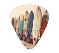 Boards on the Beach Printed Guitar Picks 12-Piece Set - Comfortable, Versatile Plectrum for All Guitar Styles & Players