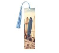 Boards on the Beach Printed Metal Bookmarks M - Sky Blue Lightweight Aluminium Book Marker for Books, Journals & Gifts, Ideal Book Lovers, Holiday Decor & Crafts