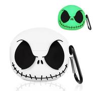 Boaretiu for Airpod Pro/Pro2 Case - 3D Glow in The Dark Funny Skull Character Scary Horror Cover Design with Carabiner Keychain for Women Girls Boy for Airpods Pro 2nd/1st Generation Case, Skeleton