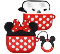 Boaretiu for Airpods 3 Case - Cute Kawaii Red Bow with Keychain for AirPods 3rd Generation Case Funny 3D Soft Silicone Fun Cool for Girls Women Teens for Airpod 3 Cover