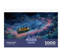 Boat 3D Puzzle Game 70x50cm/1000pcs, Cosmic Journey - Educational And Stress-relief, Unique Home Decoration, Great Gift for Families