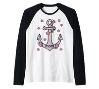 Boat Anchor Sailing Mom Raglan Baseball Tee