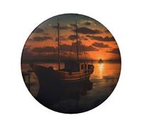 Boat at dusk Custom Pins 5 PCS, Personalized Photo Buttons, Metal Pinback Button Badges for Backpacks, Hats, Funny Backpack Pins Aesthetic Lapel Badge Pins Gifts for Men Women, One Size, Metal, no