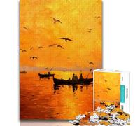 Boat at Sunset Jigsaws Puzzles 1000 Pieces for Teenagers Gifts,Decompressing Intellectual Educational Toy Birthday Present,Gifts,Wall Art (38x26cm)