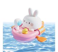 Boat Bath Toy for the Bathtub, Animal Shaped Floating Pull Cord Play Ship, Splash Water Bath Toy, for and Girls Bathroom, Pool, Swimming Lake and Water Feature