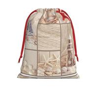 Boat Beach Starfish Shell Christmas Bag Drawstring Bags Large Santa Bag Kids Xmas Presents Storage Assorted Upgrade