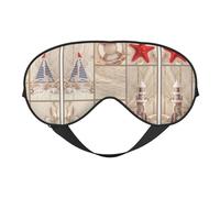 Boat Beach Starfish Shell Print Soft Eye Mask for Women Men Comfortable with Adjustable Strap for Travel Yoga Nap Shift Work