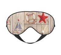 Boat Beach Starfish Shell Print Soft Eye Mask Lightweight Sleep Aid Breathable Blackout Travel Nap Yoga Meditation
