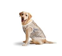 Boat Beach Starfish Shell Soft Print T-Shirt Vest For Large Dogs, Comfort Cotton Pet Clothes Stretch Dog Pullover Tee Sleeveless Sweatshirt (3xl-5xl)