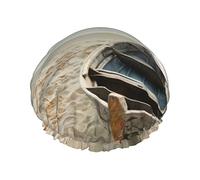 Boat Beach Sunrise Time Nautical Print Shower Cap For Women Reusable Double-Layer Fabric Shower Caps Girls Hair Caps