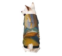 Boat Beach Sunrise Time Nautical Printed Dog Hoodie Soft Dog Sweatshirt Cute Cat Dog Clothes for Small Dogs Kitten Puppy, 2XL