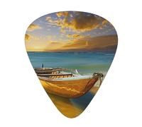Boat Beach Sunrise Time Nautical Printed Guitar Pick 12 Pieces Guitar Pick In A Box The Makes Sound Clear Ukulele Electric Acoustic Guitar Bass (0.46 0.71 0.96mm)