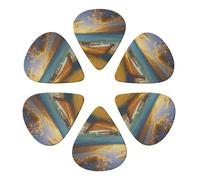 Boat Beach Sunrise Time Nautical Printed Guitar Picks -6 Pcs Guitar Picks Plectrum,Guitar Accessories,Electric Guitar Pick, Bass & Ukulele 0.71mm