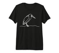 Boat-Billed Heron Line Art Ornithology Premium T-Shirt