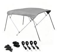 Boat Bimini Top Canopy, 4 Bow Aluminum Frame, 900D Oxford Fabric, Storage Boot, 4 Straps, 4 Nylon Bases, Durable Marine Cover for Boats 190-210cm