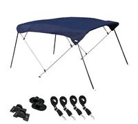 Boat Bimini Top Canopy, 4 Bow Aluminum Frame, 900D Oxford Fabric, Storage Boot, 4 Straps, 4 Nylon Bases, Durable Marine Cover for Boats 190-210cm