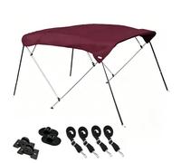 Boat Bimini Top Canopy, 4 Bow Aluminum Frame, 900D Oxford Fabric, Storage Boot, 4 Straps, 4 Nylon Bases, Durable Marine Cover for Boats 190-210cm