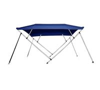 Boat Bimini Top Cover, Waterproof Sun Shade Canopy with Rear Support Poles, Replacement Canvas for Pontoon Boats