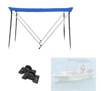 Boat Bimini Top Cover with Aluminum Alloy Frame and Oxford Fabric, Waterproof Sun Shade for Hard-body Vessels