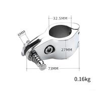Boat Bimini Top Fitting Set 2 Pcs Hinged Jaw Slide with Sliding Eye End, 316 Stainless Steel (25mm)