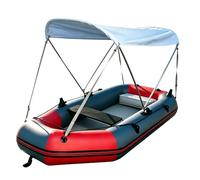 Boat Bimini Top, Water-Resistant Marine Canopy with Aluminum Frame, Foldable Sun Shade for Inflatable Boats, Universal Fit for Small Watercraft