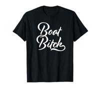 Boat Bitch Funny Offensive Nautical Boating Humor Cursive T-Shirt