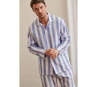 "Boat Blue" Stripe Crisp Cotton Pyjama Set British Boxers Light Blue XL