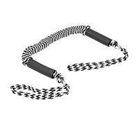Boat Bungee Dock Lines, Stretchable Marine Mooring Rope with Elastic Latex Core and PVC Adjusters, PE Wharf Rope for Boats, Yachts, Dinghies with Foam Buoyancy Protection (black and white ripples)