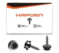 Boat Canvas Snaps Stainless Steel Screw Boat Cover Snaps Metal Snaps 3/8 Inch Socket Snap Screw Stud Canvas Snap Tool for Boat Covers 100 PCS Black